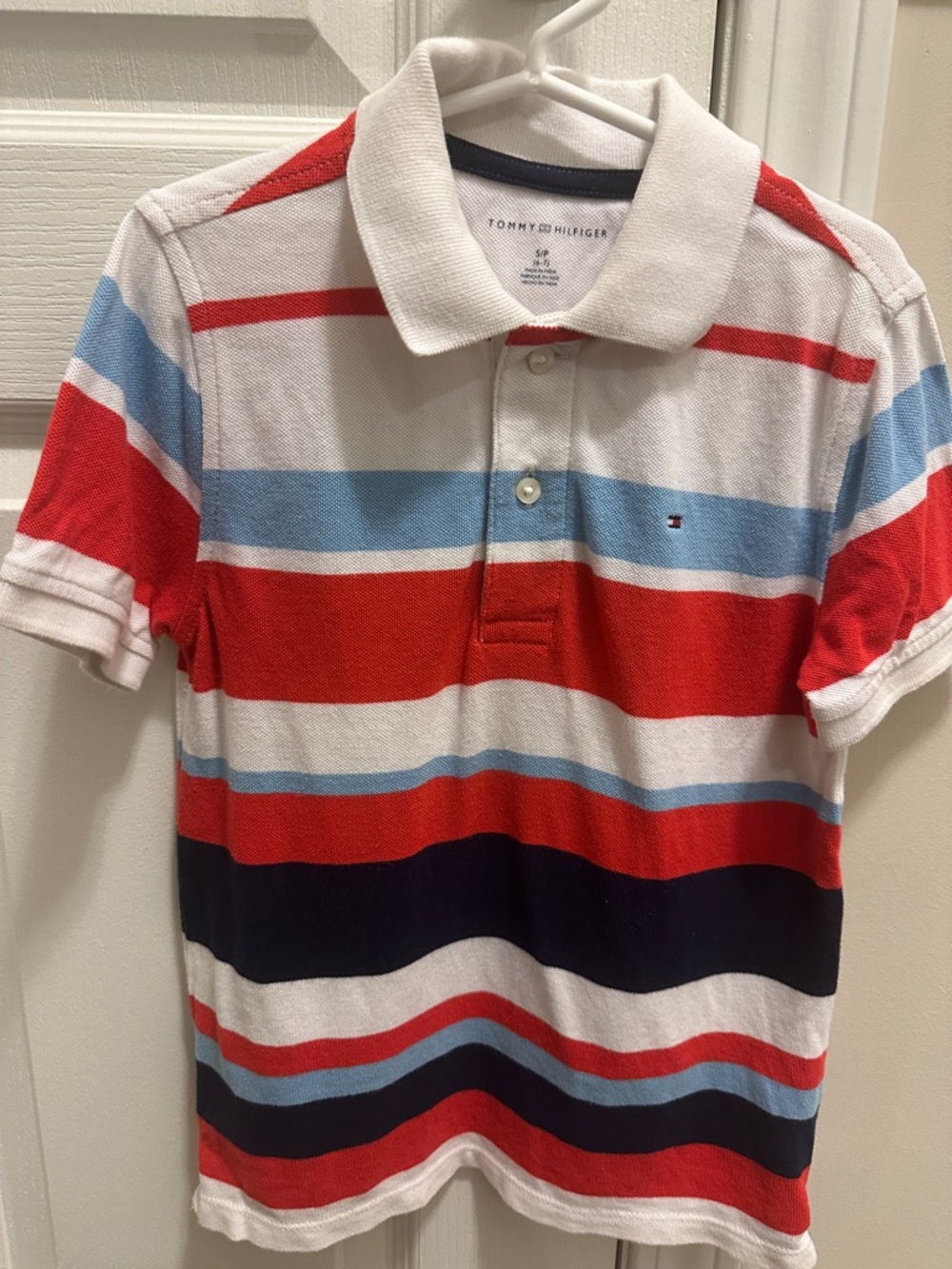 🎉BUNDLE 10 for $50🎉 Tommy Hilfiger Red, White, Blue & Light Blue Striped Polo